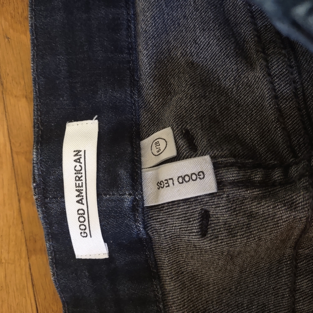 Good American Good Legs Dark Wash Skinny Jeans Size 6/28 High Rise - Picture 3 of 8